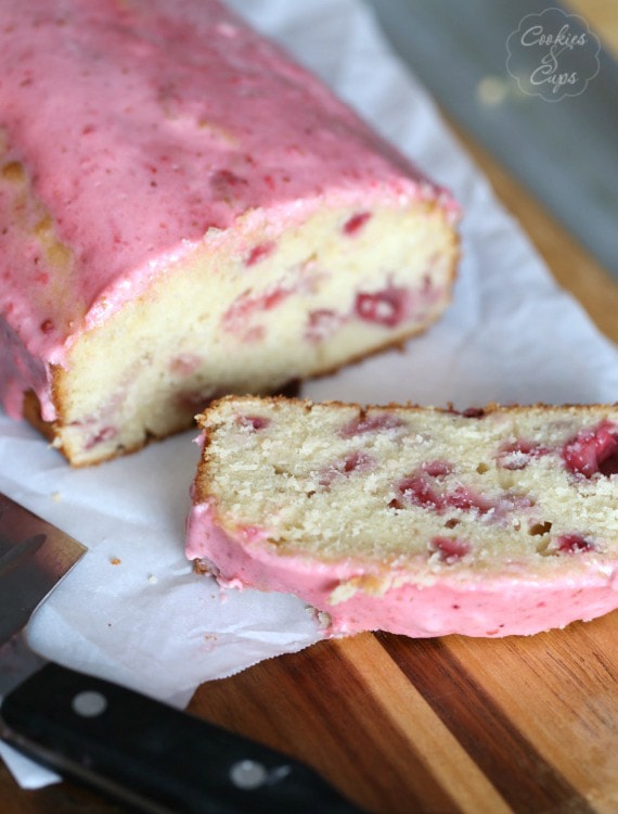 Strawberry Bread With Strawberry Cream Cheese Glaze Cookies And Cups