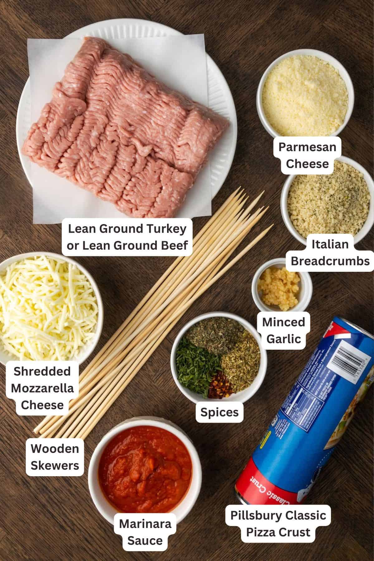 A turkey meatball sub on a stick is a fun spin on the classic sandwich! This easy appetizer or light meal is low in fat as well as delicious. Ingredients for Meatball Sub on a Stick.