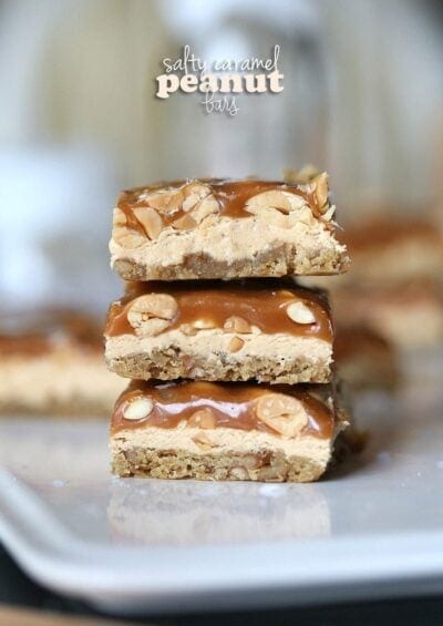 salty caramel peanut bars