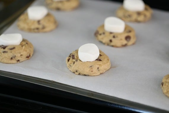 Chocolate Chip Cream Cheese Marshmallow "Surprise" Cookies! These are so ooey-gooey delicious!
