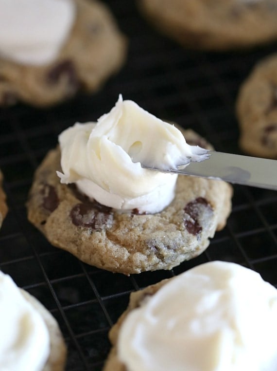 Chocolate Chip Cream Cheese Marshmallow "Surprise" Cookies! These are so ooey-gooey delicious!