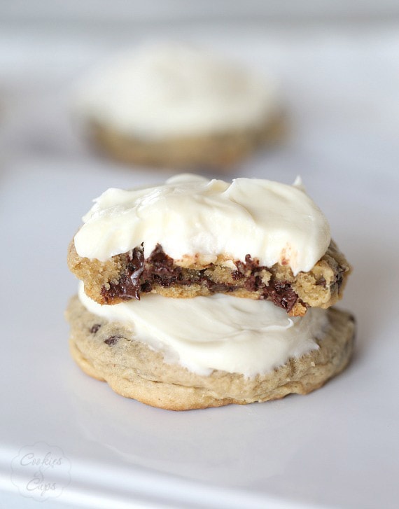 Chocolate Chip Cream Cheese Marshmallow "Surprise" Cookies! These are so ooey-gooey delicious!