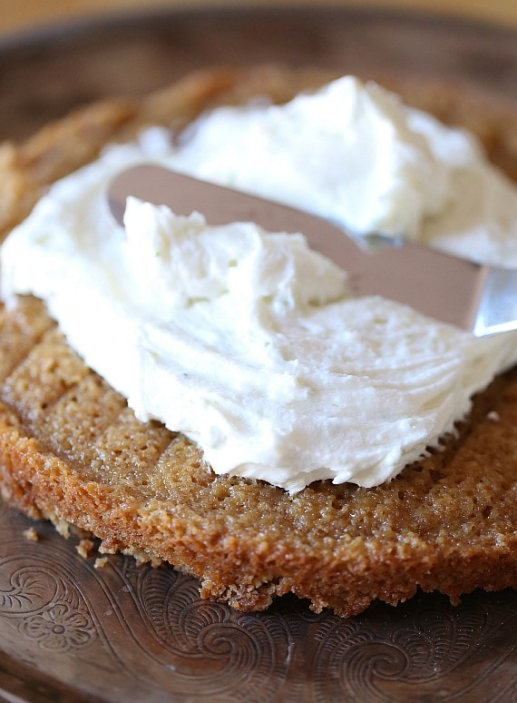 Key Lime Pie Cake ~ A Graham Cracker Cake filled and topped with the most delicious Key Lime Buttercream Frosting!