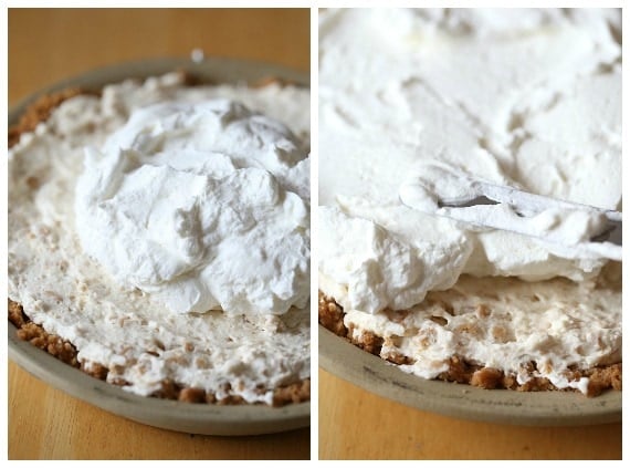 Nutter Butter Pie. A simple and creamy pie that is loaded with Nutter Butter Cookies! You could even use Oreos or Thin MInts instead!