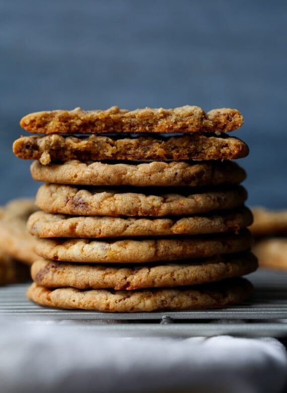 Butterfinger Cookies stacked