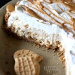 Nutter Butter Pie. A simple and creamy pie that is loaded with Nutter Butter Cookies! You could even use Oreos or Thin MInts instead!