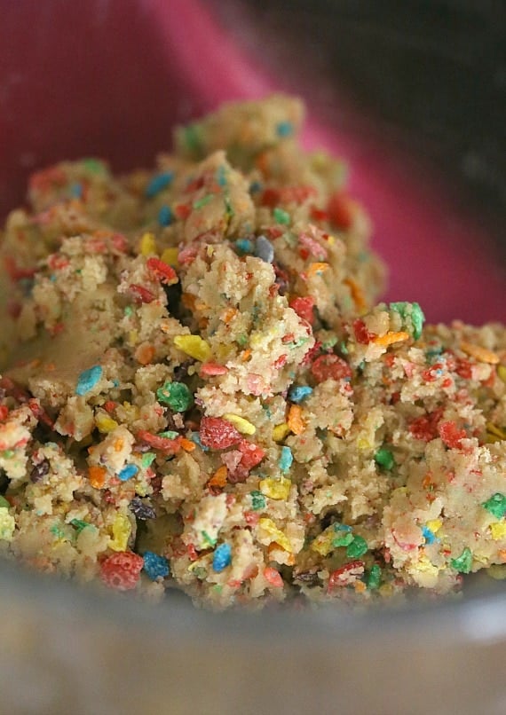 Fruity Pebble Marshmallow Cookies ~ So gooey and sweet!