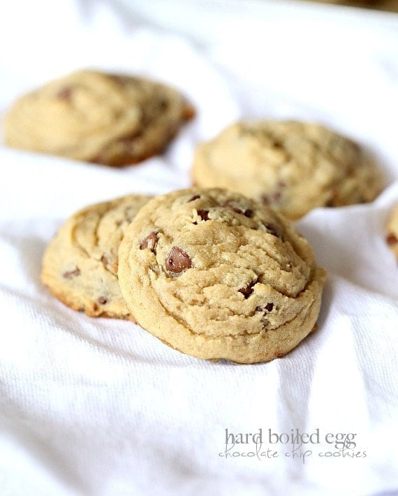 Hard Boiled Egg Chocolate Chip Cookies! - Yep! Use leftover hard boiled eggs in these AMAZING thick chocolate chip cookies!