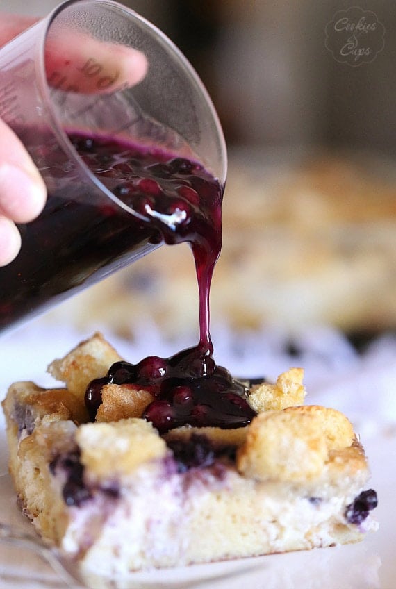 Overnight Blueberries and Cream French Toast Casserole