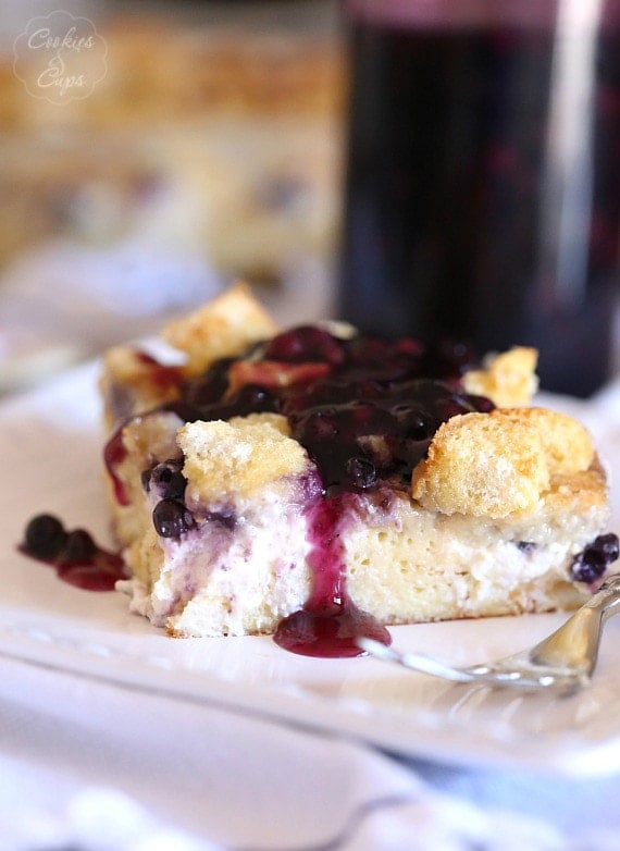 Overnight Blueberries and Cream French Toast Casserole