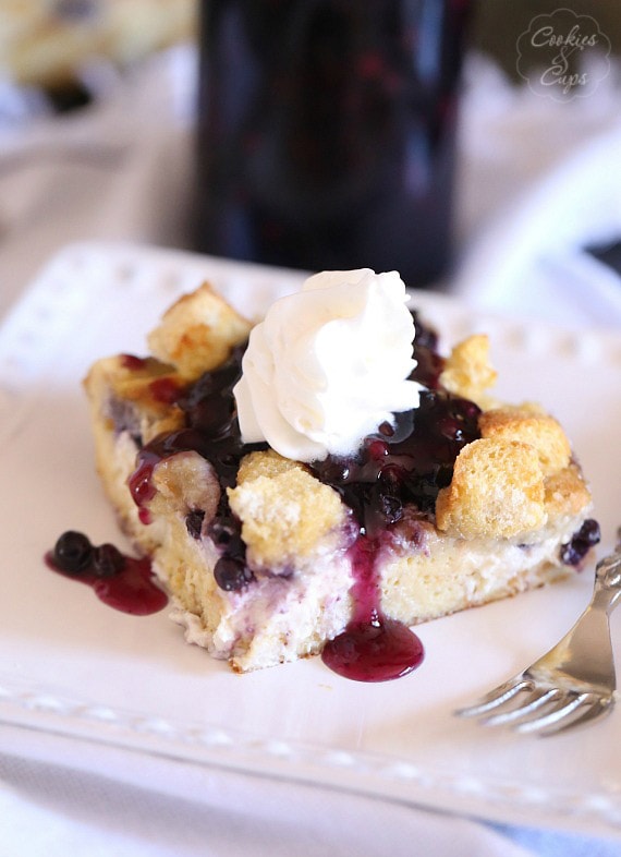 Overnight Blueberries and Cream French Toast Casserole