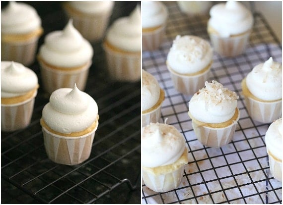 Tea Party Cupcakes ~ Almond Cupcakes with Coconut Frosting