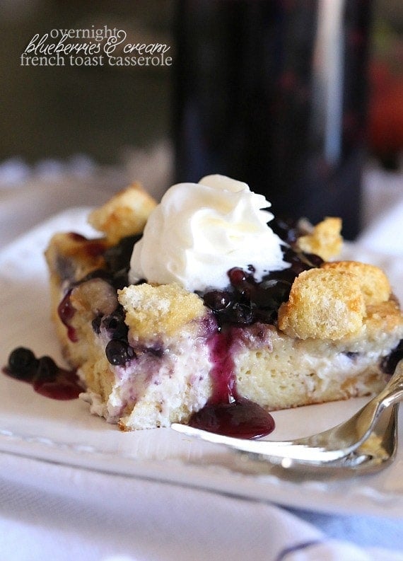 Overnight Blueberries and Cream French Toast Casserole