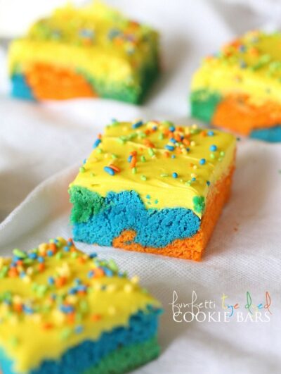 funfetti tye dyed cookie bars
