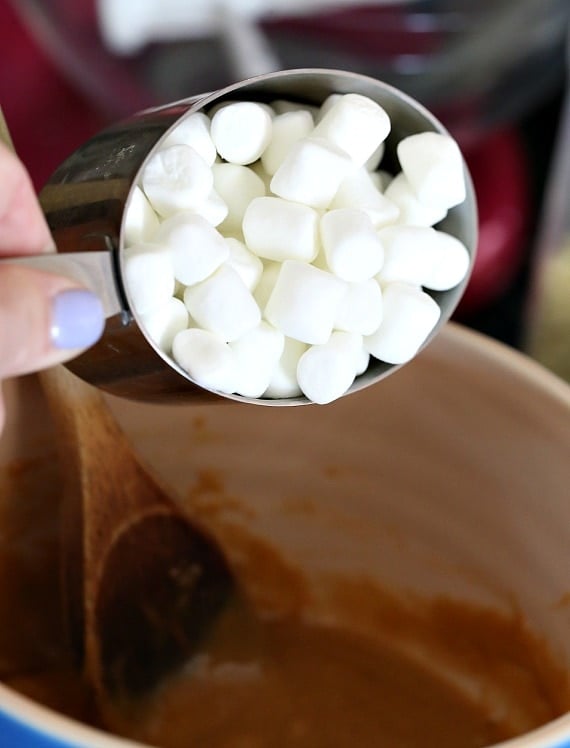 Making Marshmallow Blondies