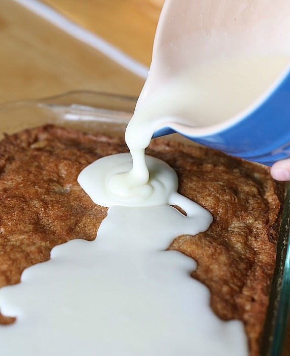 Glazing the Dr. Bird Cake