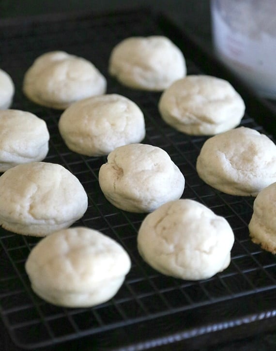 Plain tea cakes...perfect like this, dusted with sugar, or even better with a poured frosting!