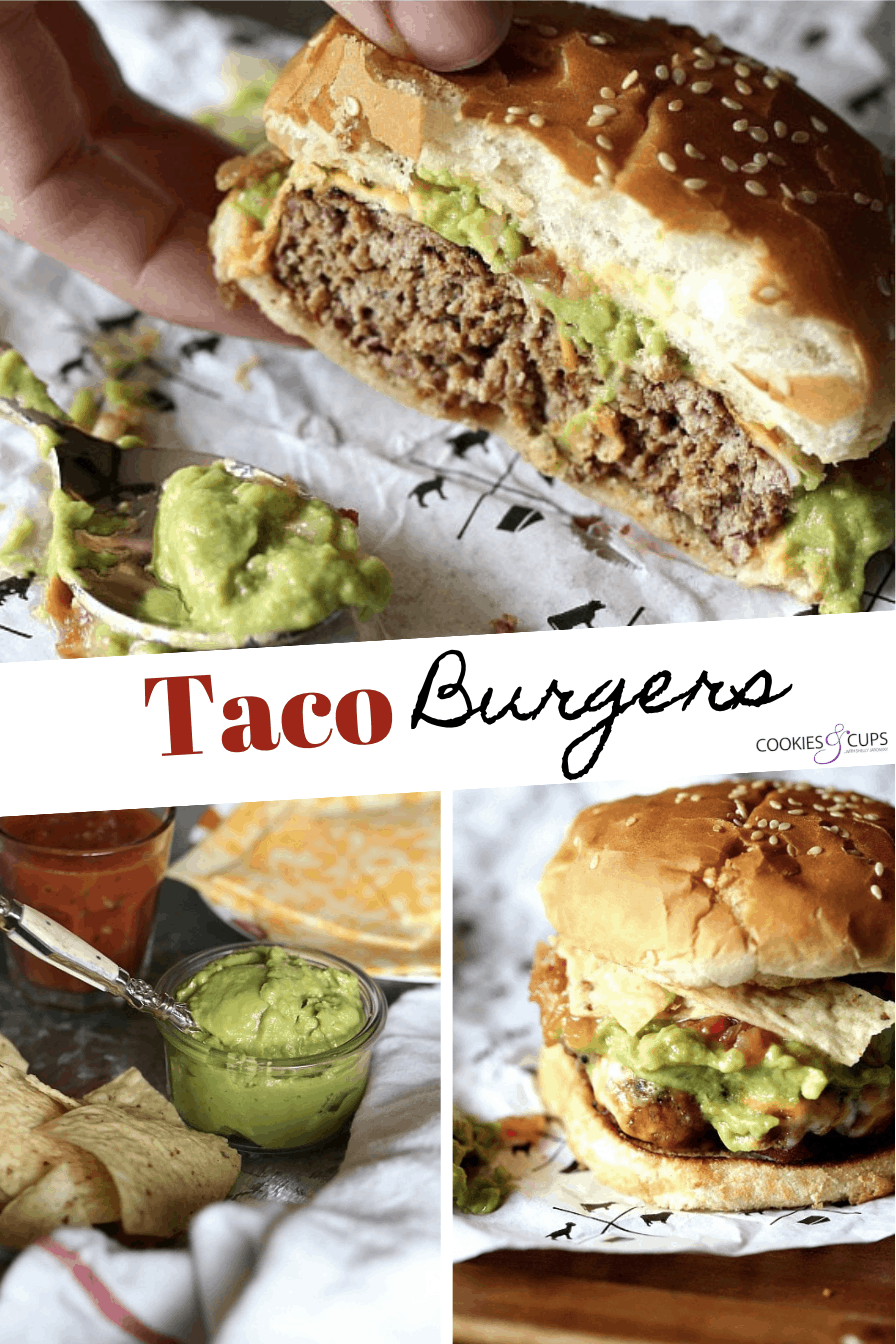 Pinterest Image for Taco Burgers