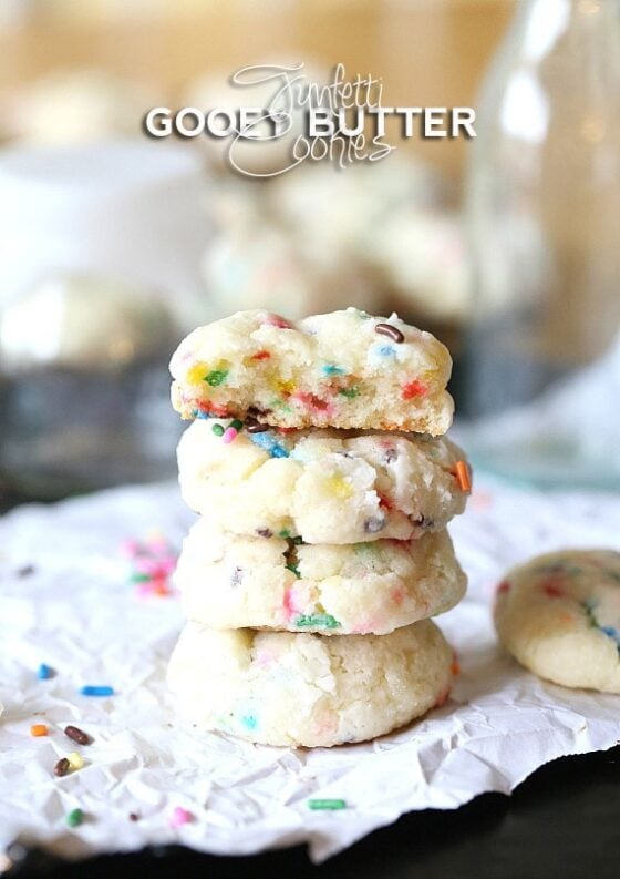 Funfetti Gooey Butter Cookies | The Best Cake Mix Cookies