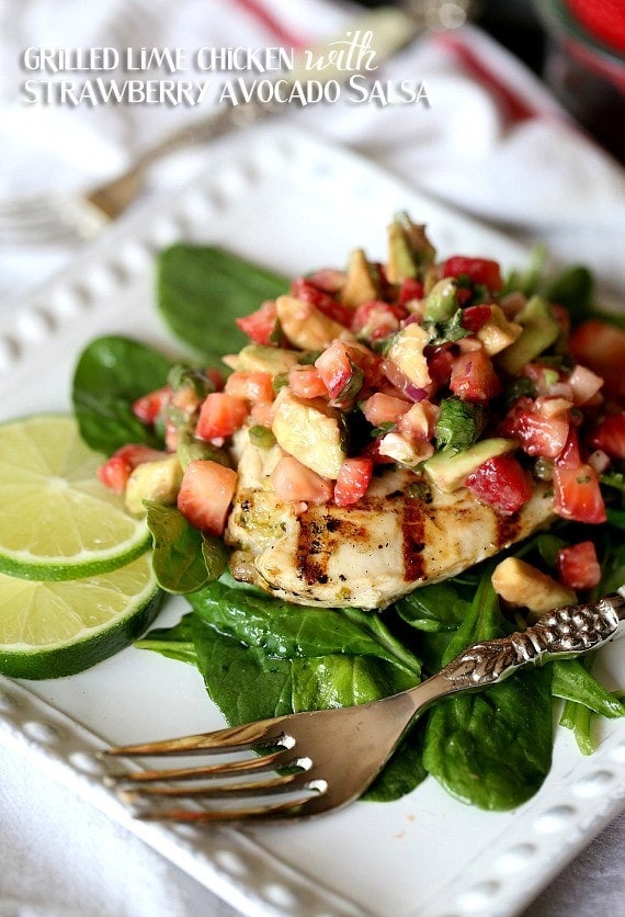 Grilled Lime Chicken with Strawberry Avocado Salsa