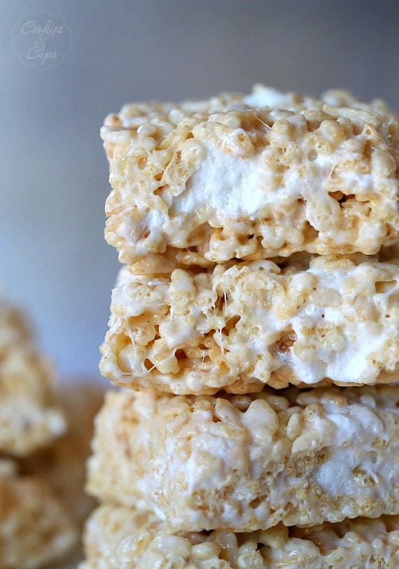 The perfect rice krispie treat recipe with extra marshmallows