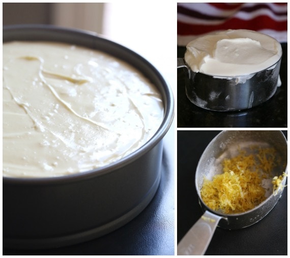 Making the lemon cheesecake