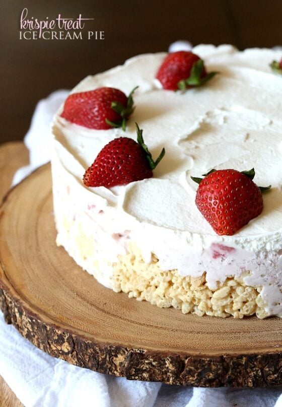 Rice Krispie Treat Ice Cream Pie Easy Summer Strawberry Pie Recipe