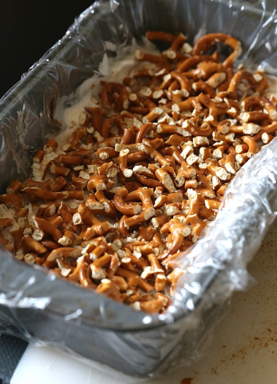 Pretzels fill the terrine