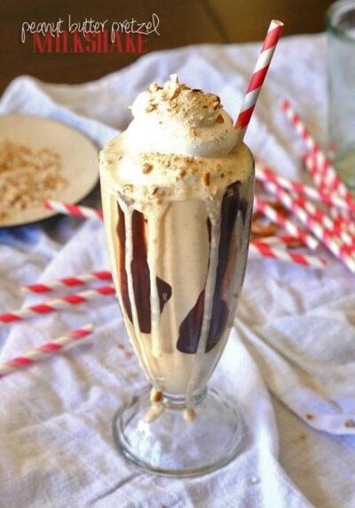 peanut butter pretzel milkshake