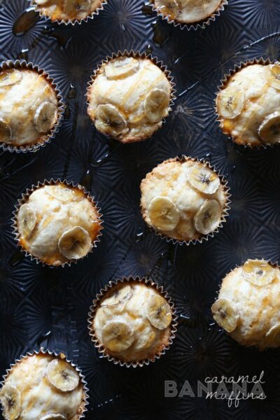 banana caramel muffins