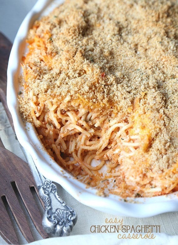 Easy Chicken Spaghetti Casserole