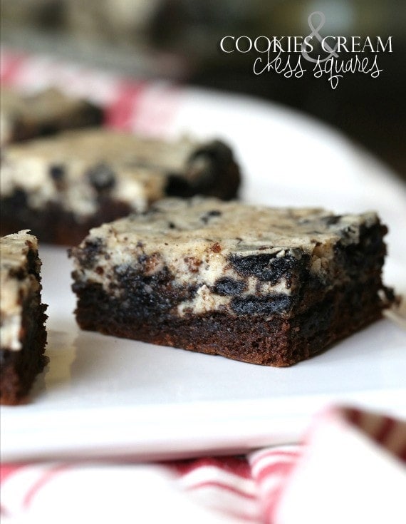 Cookies and Cream Chess Squares...simple bars that can be whipped up quickly and everyone will love!