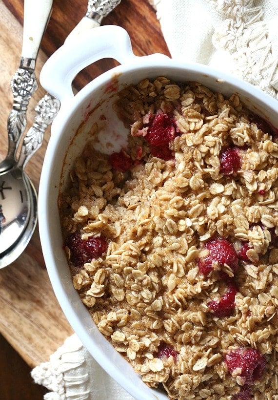 Baked Raspberry Oatmeal from Seriously Delish...SO good!