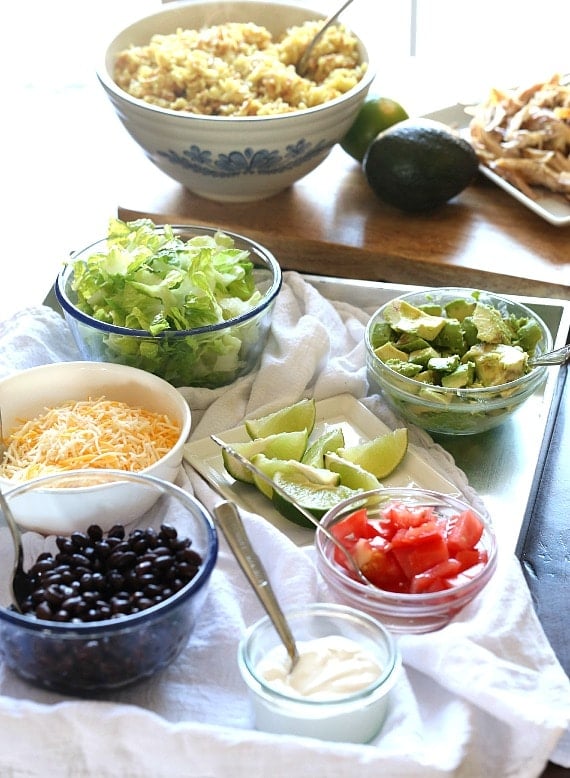 Easy Burrito Bowl set up!