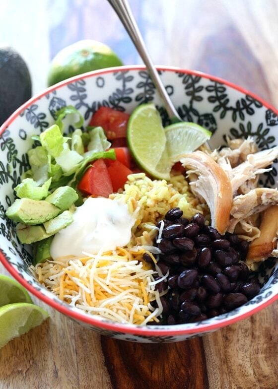 Easy Burrito Bowls - Cookies and Cups