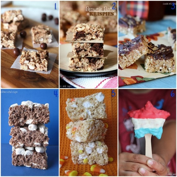 20 + Recipes for Rice Krispie Treats from Cookies & Cups