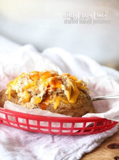 cheesy spicy ranch stuffed baked potatoes
