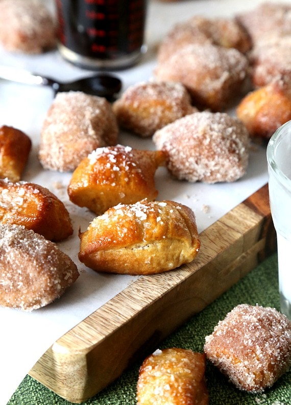 Soft Homemade Pretzel Bites. Easy to make and SO ADDICTING!