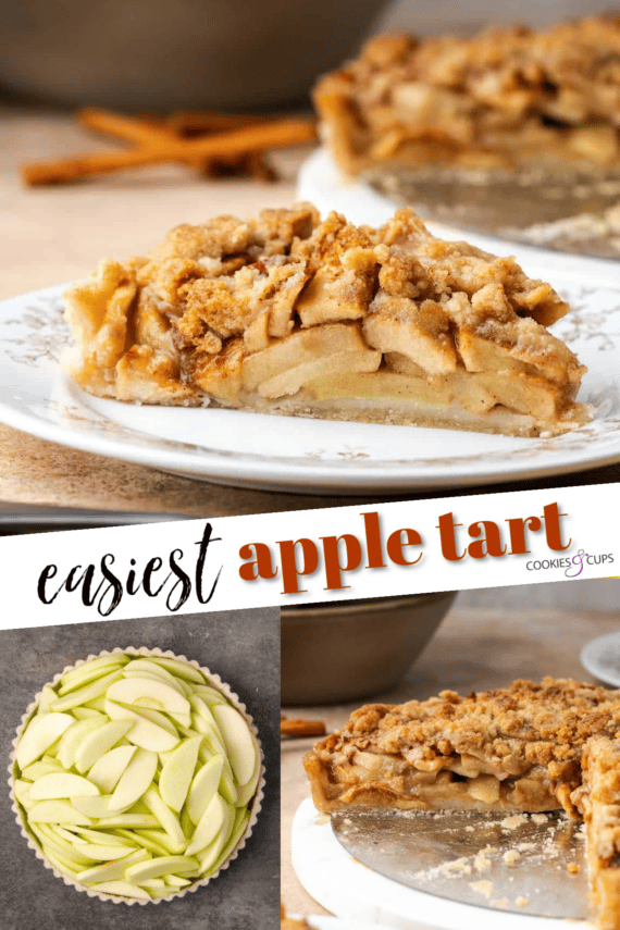 Apple tart image collage for Pinterest with text