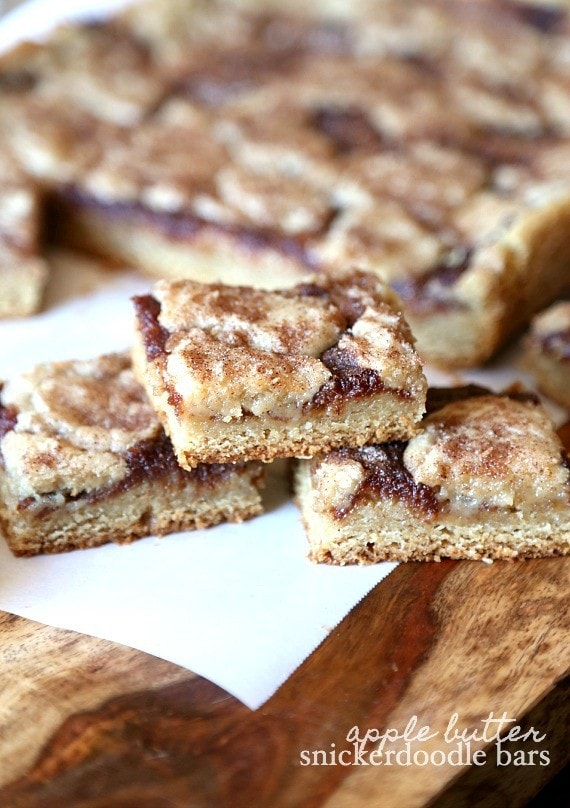 Apple Butter SNickerdoodle Bars...so soft and cinnamony! These are so yummy!