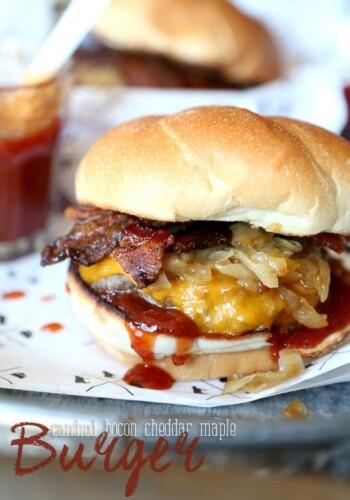 Candied Bacon Maple Burger.. one of the best burgers I've ever had!!
