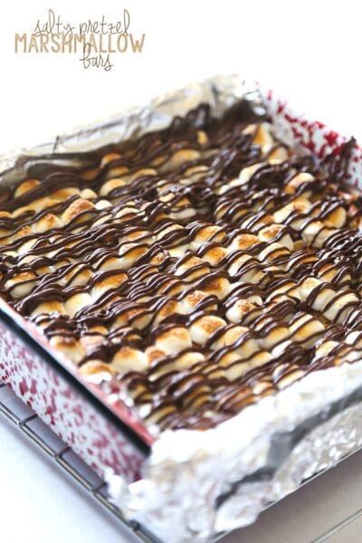 salted pretzel marshmallow blondies