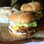 Caramelized Onion Dip Burger...a simple burger topped with a new verion of the classic Onion Soup Dip!