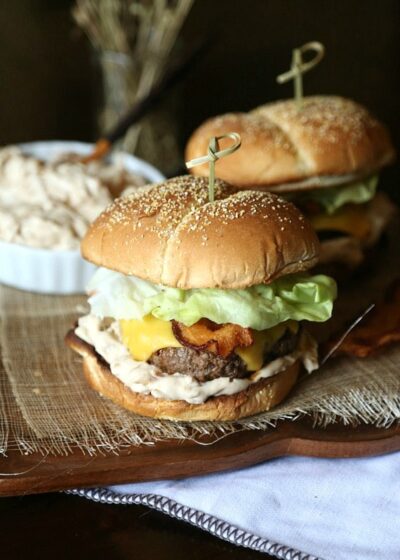 caramelized onion dip burger