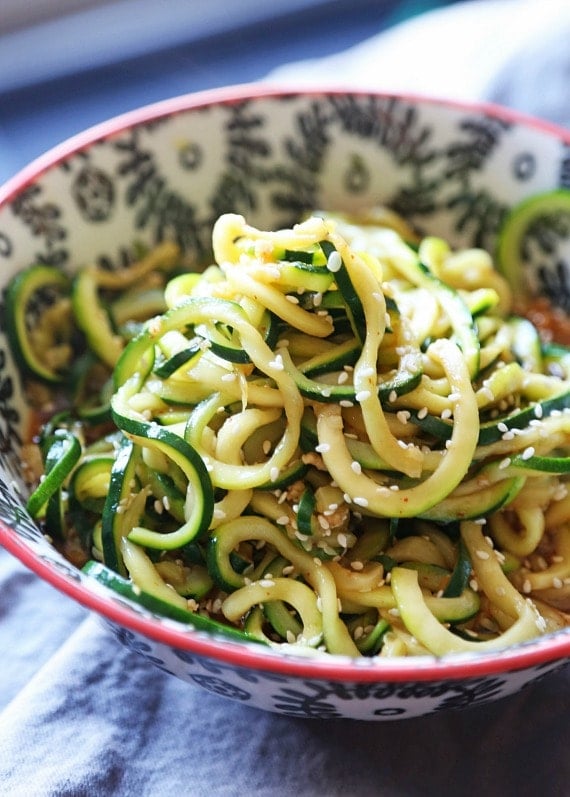 These Sesame Zoodles are SO super easy...can be whipped up in minutes and are low carb! Perfect for lunch or a light dinner!