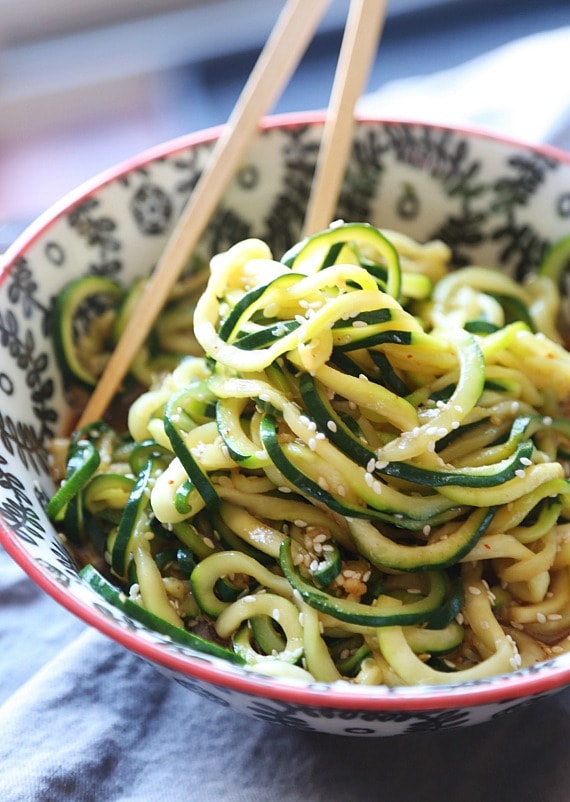 These Sesame Zoodles are SO super easy...can be whipped up in minutes and are low carb! Perfect for lunch or a light dinner!