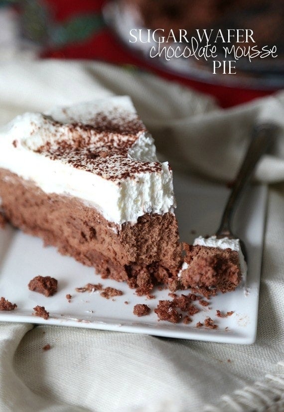 Image of a Slice of Sugar Wafer Chocolate Mousse Pie