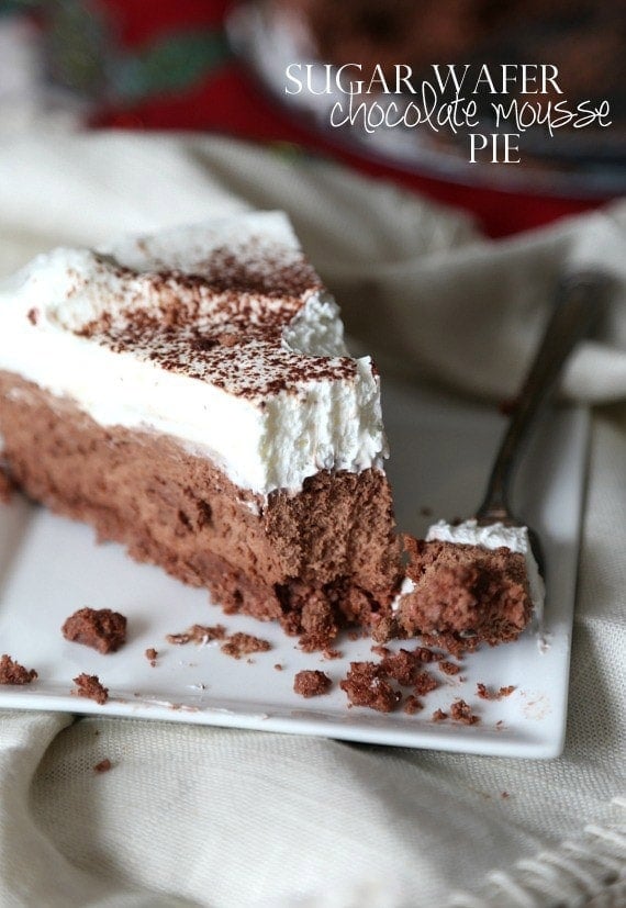 Sugar Wafer Chocolate Mousse Pie...a creamy dreamy pie with a deliciously sweet crust!