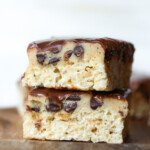 Cookie Dough Krispie Treats stacked