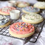 Cream Cheese Cut Out Sugar Cookies recipe with cream cheese frosting and sprinkles is the best!